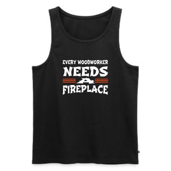Woodworker Funny John Carpenter Tshirts - Men's Premium Organic Tank Top - black - Front - AI Model Male 178 light (178cm)