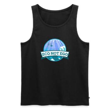 Umweltschutz, Öko statt Ego - Männer Premium Bio Tank Top - Schwarz - Vorne - AI Model Male 178 light (178cm)