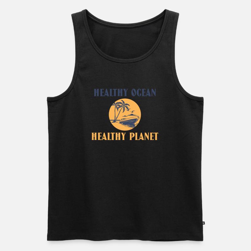 Meeresschutz - Männer Premium Bio Tank Top - Schwarz