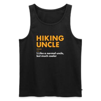 Hiker Uncle Definition Hiking - Männer Premium Bio Tank Top - Schwarz - Vorne - AI Model Male 178 light (178cm)