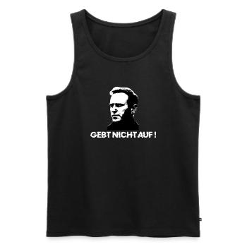 Gebt nicht auf! Nawalnys Botschaft auf deutsch. - Männer Premium Bio Tank Top - Schwarz - Vorne - AI Model Male 178 light (178cm)