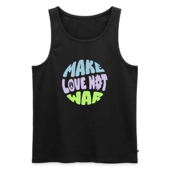 MAKE LOVE NOT WAR - Men's Premium Organic Tank Top - black - Front - AI Model Male 178 light (178cm)