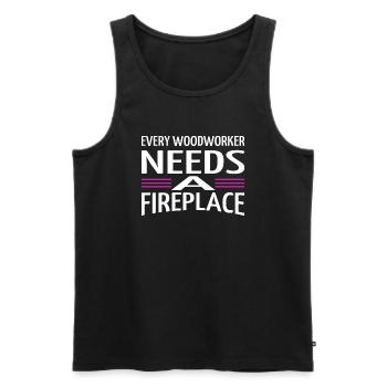 apprentice present chop wood awesome forest work - Men's Premium Organic Tank Top - black - Front - Michal (187cm)