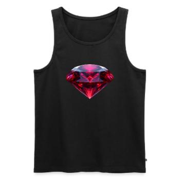 Reddish Ruby - Men's Premium Organic Tank Top - black - Front - AI Model Male 178 light (178cm)
