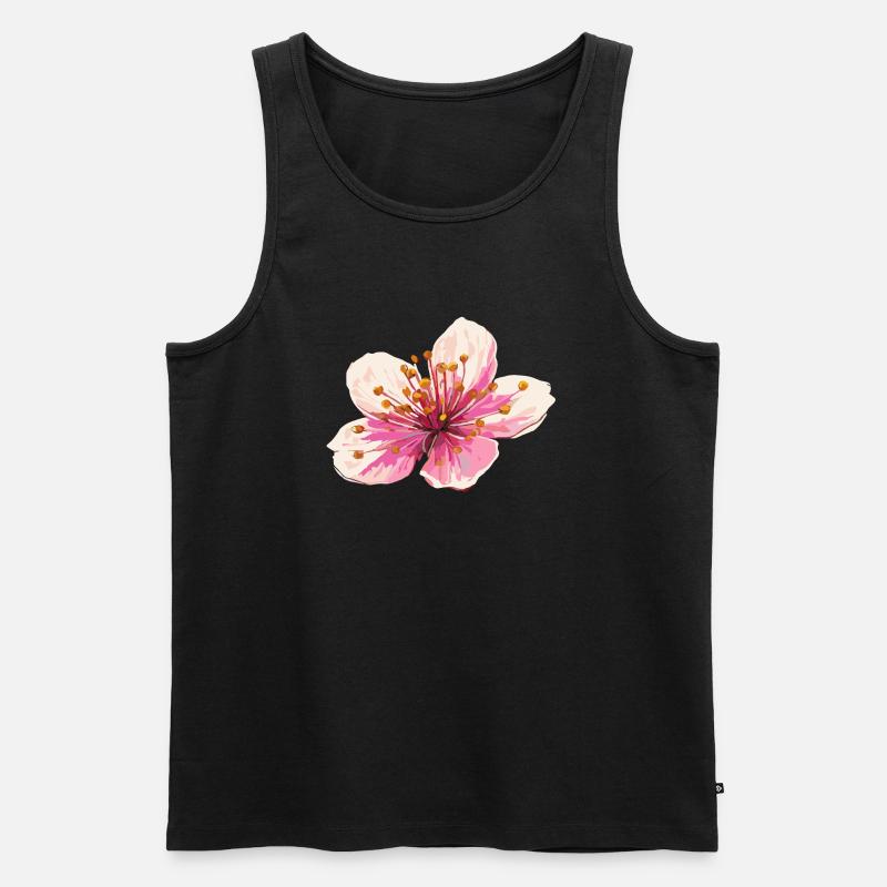 Kirschblüte - Männer Premium Bio Tank Top - Schwarz