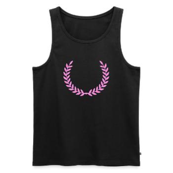 Wreath Pink - Men's Premium Organic Tank Top - black - Front - AI Model Male 178 light (178cm)