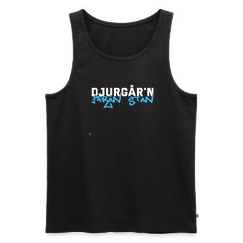 Djurgården à Stockholm - Débardeur bio Premium Homme - noir - Devant - AI Model Male 178 light (178cm)