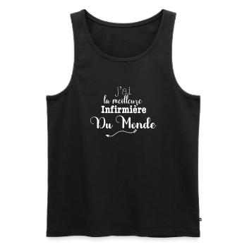 j ai la meilleure Infirmière du monde - Débardeur bio Premium Homme - noir - Devant - Michal (187cm)
