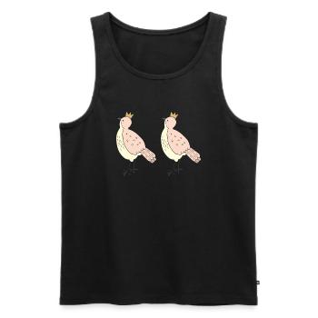 amoureux des oiseaux - Débardeur bio Premium Homme - noir - Devant - AI Model Male 178 light (178cm)