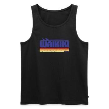 Waikiki Hawaii Retro Surf Paradise - Men's Premium Organic Tank Top - black - Front - Michal (187cm)