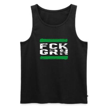 FCK GRN Fuck Grün Gegen die Grünen - Männer Premium Bio Tank Top - Schwarz - Vorne - AI Model Male 178 light (178cm)