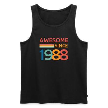 Großartig seit 1988 - Männer Premium Bio Tank Top - Schwarz - Vorne - AI Model Male 178 light (178cm)