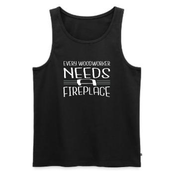 plumber a carpenters prayer tshirts hearbeat - Men's Premium Organic Tank Top - black - Front - Michal (187cm)