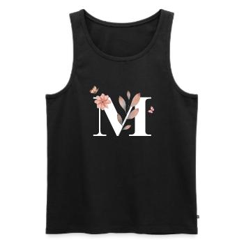 Letter M Wildflowers Watercolors - Men's Premium Organic Tank Top - black - Front - AI Model Male 178 light (178cm)
