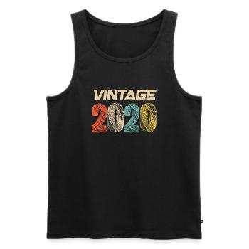 Jahrgang 2020 Retro - Bestseller - Männer Premium Bio Tank Top - Schwarz - Vorne - AI Model Male 178 light (178cm)
