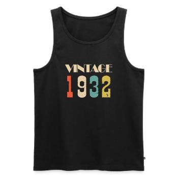 2015 Vintage Geschenk in limitierter Auflage - Männer Premium Bio Tank Top - Schwarz - Vorne - Michal (187cm)