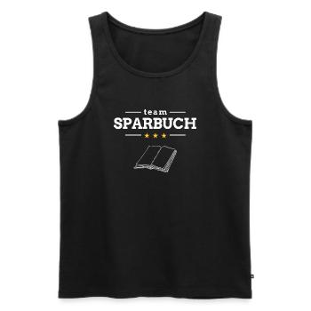 Team Sparbuch - Männer Premium Bio Tank Top - Schwarz - Vorne - Michal (187cm)