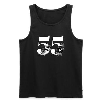 Number 55 Black Floral - 55th Floral Anniversary - Men's Premium Organic Tank Top - black - Front - AI Model Male 178 light (178cm)