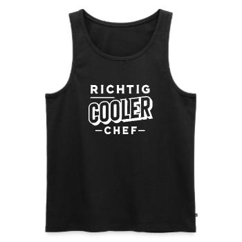 Richtig cooler Chef - Männer Premium Bio Tank Top - Schwarz - Vorne - Michal (187cm)