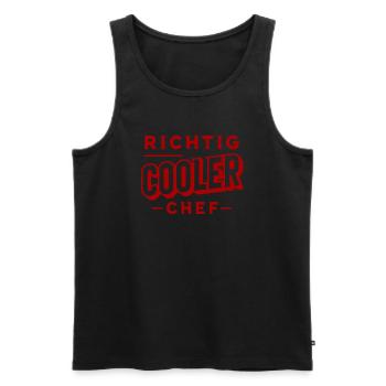 Richtig cooler Chef - Männer Premium Bio Tank Top - Schwarz - Vorne - Michal (187cm)