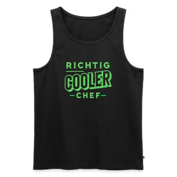 Richtig cooler Chef - Männer Premium Bio Tank Top - Schwarz - Vorne - Michal (187cm)