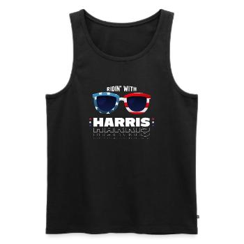 Rouler avec Harris 2024 - Débardeur bio Premium Homme - noir - Devant - Michal (187cm)