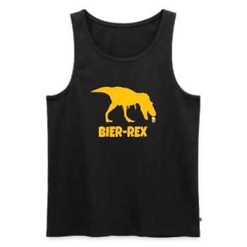 Bier Bier-Rex Humor Dino T-Rex - Männer Premium Bio Tank Top - Schwarz - Vorne - Michal (187cm)