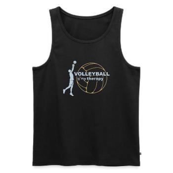 Volleyball ist meine Therapie - Männer Premium Bio Tank Top - Schwarz - Vorne - Michal (187cm)