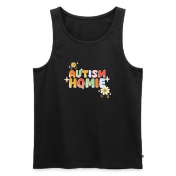 Autism - Men's Premium Organic Tank Top - black - Front - AI Model Male 178 light (178cm)