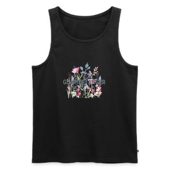 Blumen | Sticker | Glimmerfänger - Männer Premium Bio Tank Top - Schwarz - Vorne - AI Model Male 178 light (178cm)