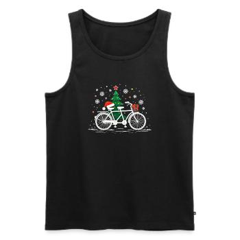 Bicycle Christmas Lights Vintage - Men's Premium Organic Tank Top - black - Front - Michal (187cm)
