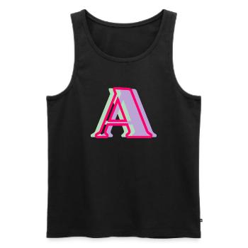 Buchstabe A mehrfarbig - originelle Geschenkidee - Männer Premium Bio Tank Top - Schwarz - Vorne - AI Model Male 178 light (178cm)