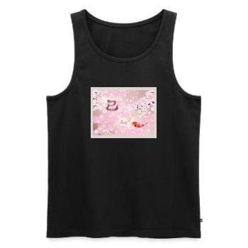 Chinesisches Neujahr 2025 Kirschblüte Koi Fisch - Männer Premium Bio Tank Top - Schwarz - Vorne - Michal (187cm)