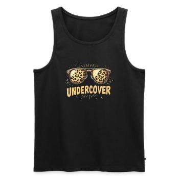 Undercover Speech - Lustiges Kostüm mit Sonnenbril - Männer Premium Bio Tank Top - Schwarz - Vorne - Michal (187cm)