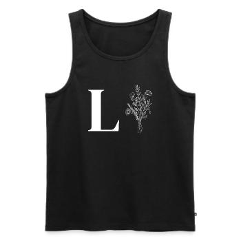 Minimalist flowers - Men's Premium Organic Tank Top - black - Front - AI Model Male 178 light (178cm)