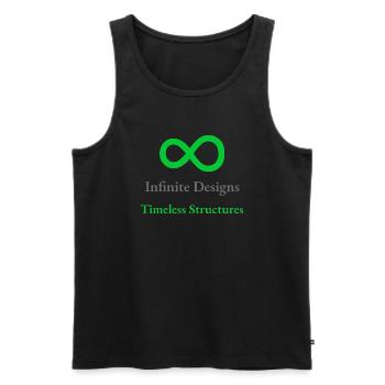 Des designs infinis, des structures intemporelles - Architectes - Débardeur bio Premium Homme - noir - Devant - AI Model Male 178 light (178cm)