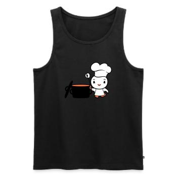 Bird Chef Cooking Pot Duck Delicious Hunger Food - Men's Premium Organic Tank Top - black - Front - AI Model Male 178 light (178cm)