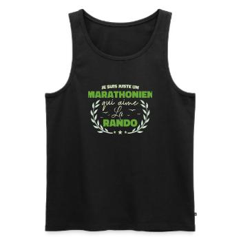 Fier d’être Marathonien et Passionné de la Rando - Débardeur bio Premium Homme - noir - Devant - Michal (187cm)