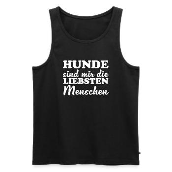 Hunde sind mir die liebsten Menschen - Männer Premium Bio Tank Top - Schwarz - Vorne - Michal (187cm)