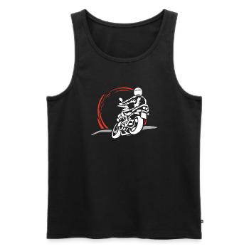 Motorcyclist in sunset - Men's Premium Organic Tank Top - black - Front - AI Model Male 178 light (178cm)