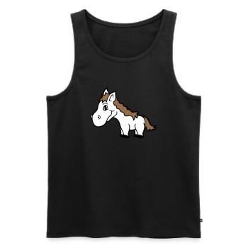 Pferd Süß Pony Fohlen Pferdemädchen Niedlich Comic - Männer Premium Bio Tank Top - Schwarz - Vorne - AI Model Male 178 light (178cm)