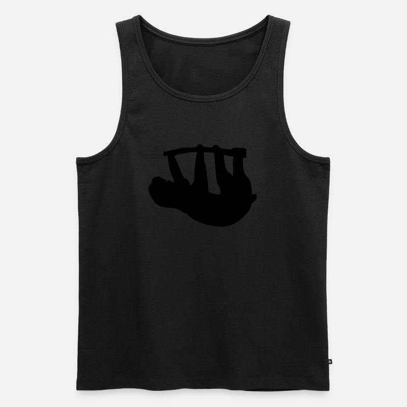 Faultier - Männer Premium Bio Tank Top - Schwarz