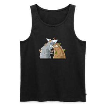 VL123_Berge_4c - Männer Premium Bio Tank Top - Schwarz - Vorne - AI Model Male 178 light (178cm)