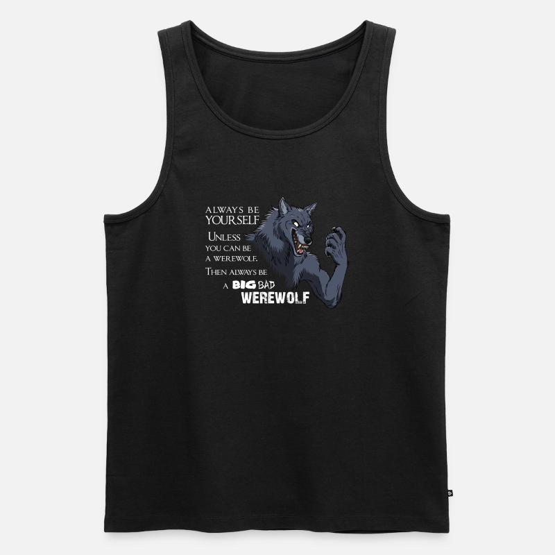 Always a werewolf - weiß - Männer Premium Bio Tank Top - Schwarz