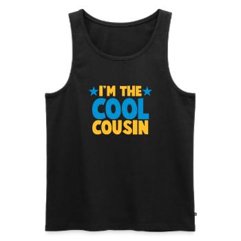Ich bin der Cousin COOL! - Männer Premium Bio Tank Top - Schwarz - Vorne - AI Model Male 178 light (178cm)