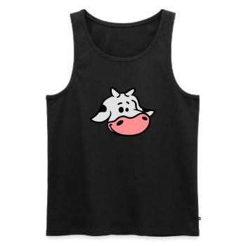 Süßes Kalb Kuh Gesicht - Männer Premium Bio Tank Top - Schwarz - Vorne - Michal (187cm)