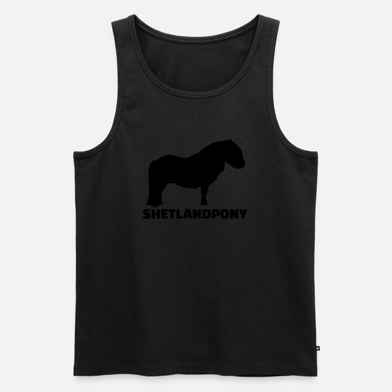Shetlandpony - Männer Premium Bio Tank Top - Schwarz
