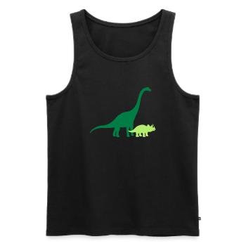 Diplodocus long-necked big huge triceratops couple - Men's Premium Organic Tank Top - black - Front - AI Model Male 178 light (178cm)