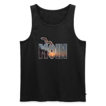 Moin (Motiv: St. Peter Ording) - Männer Premium Bio Tank Top - Schwarz - Vorne - AI Model Male 178 light (178cm)