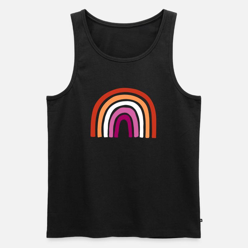 Lesbisch Regenbogen LGBT - Männer Premium Bio Tank Top - Schwarz